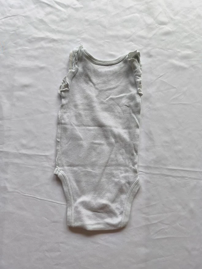 Body débardeur Gémo 3 mois branco com babados para bebês – photo 3